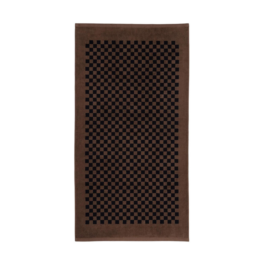 Roman Pool Towel - Tabac + Noir