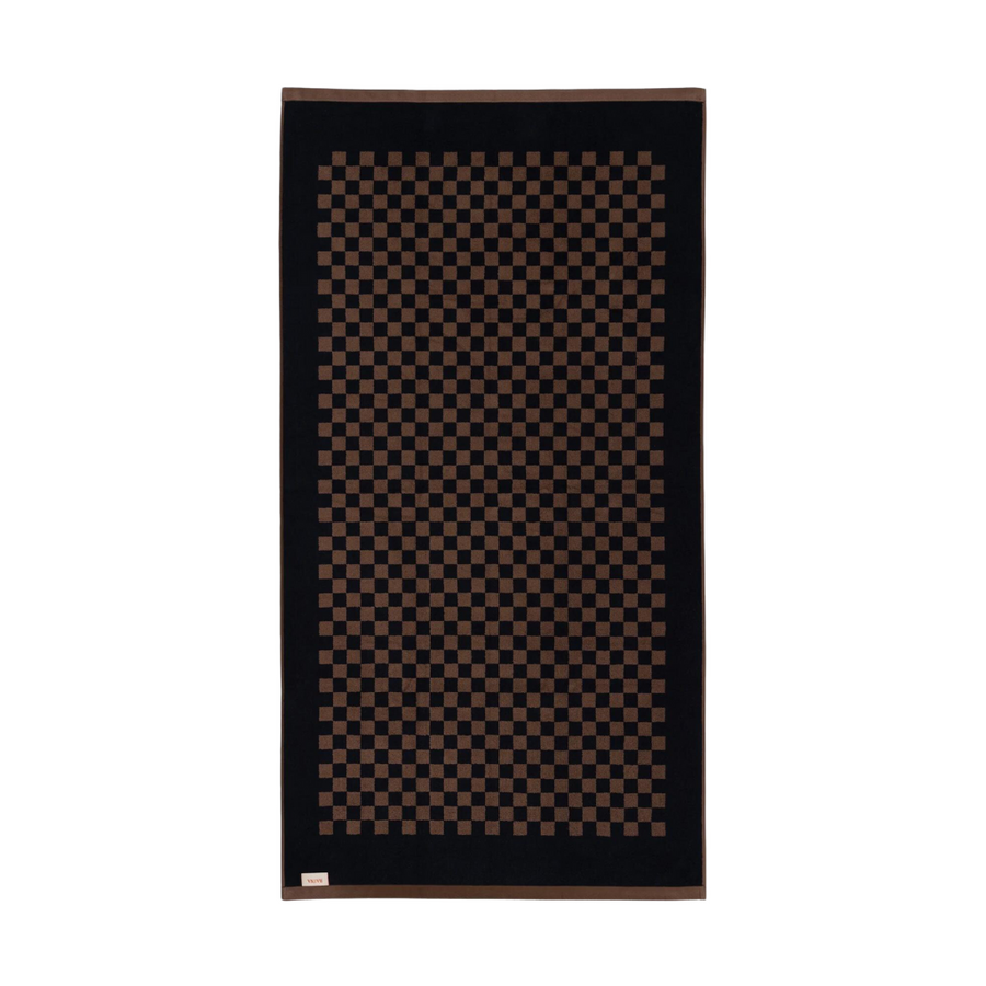 Roman Pool Towel - Tabac + Noir